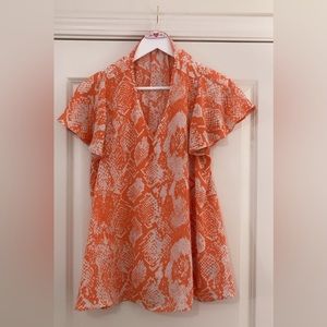 BuddyLove orange snakeskin top